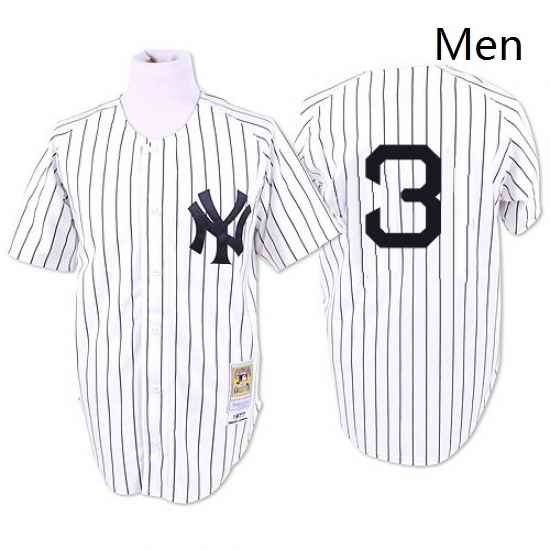 Mens Mitchell and Ness 1932 New York Yankees 3 Babe Ruth Authentic White Throwback MLB Jersey